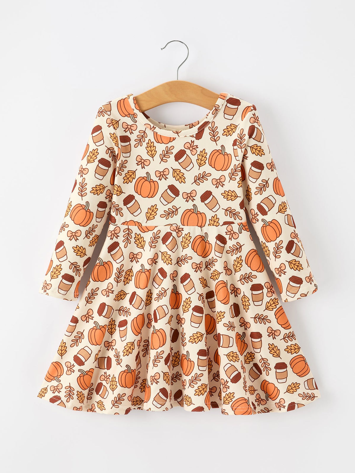 Fall Pumpkin Pie Girls Twirl Dress