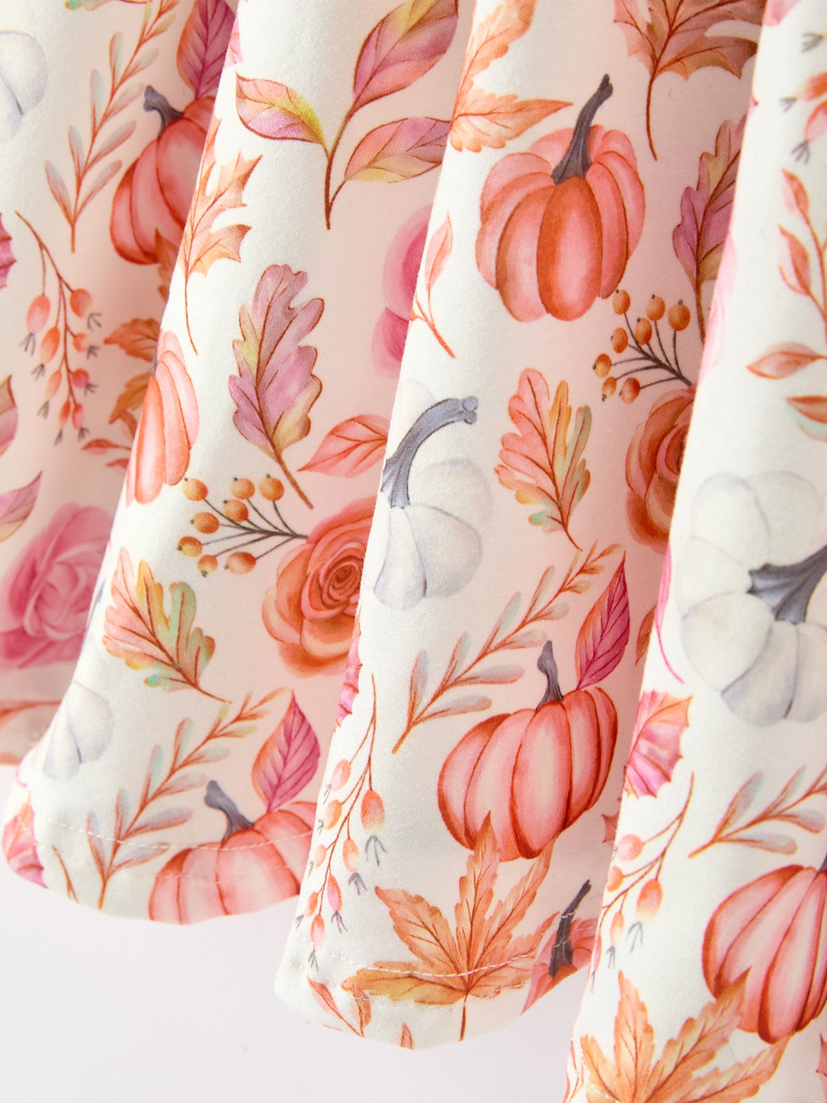 Fall Pumpkin Floral Girls Twirl Dress