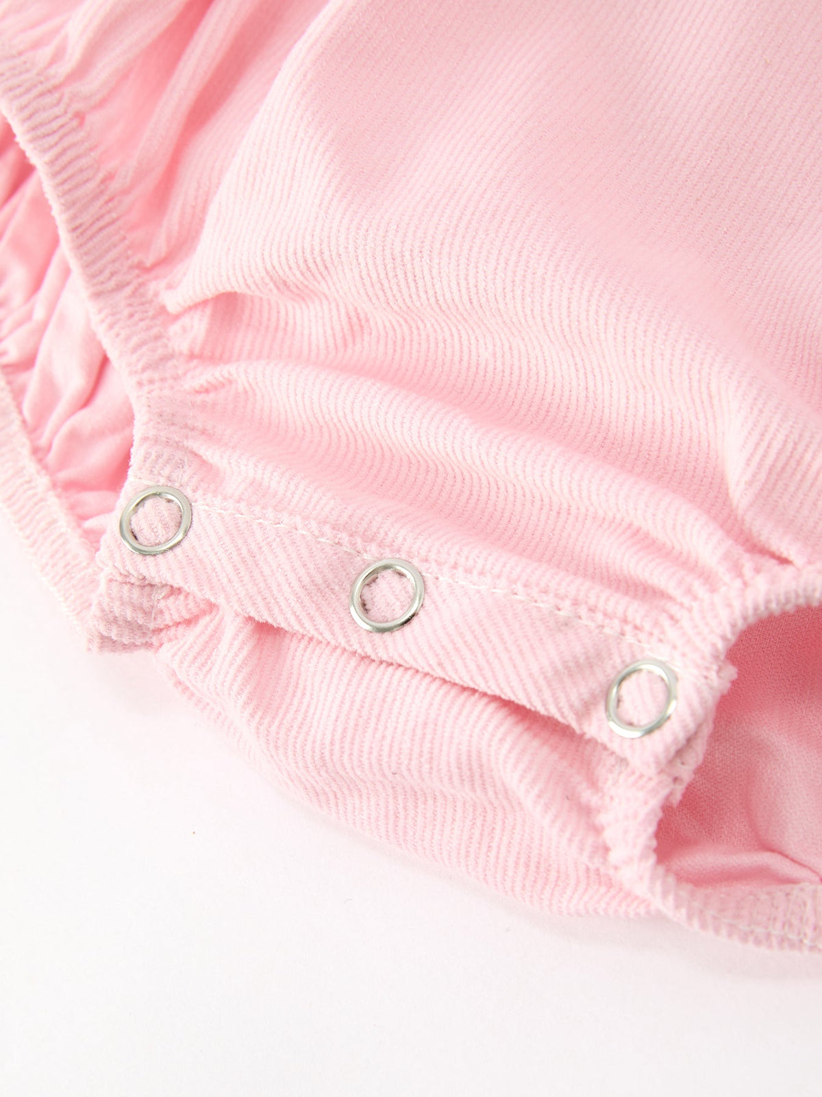 Fall Pink Smocked Baby Girl Bubble Romper Peter Pan Collar Floral Detail