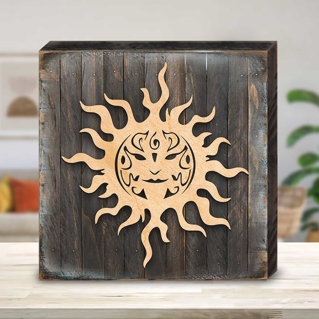 Celtic Sun Charm Art Wooden Wall Art by Celtic Art - Celtic Decor - 953169B