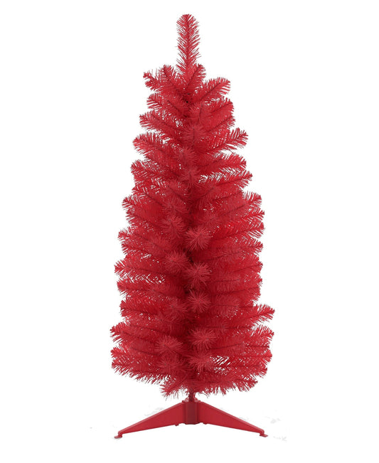2' Red Tabletop Pencil Tree with Plastic Stand, 93 Tips, Dia 12"