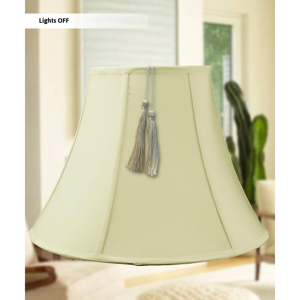 20"W x 15"H Bell Shantung Lamp Shade Tassel Eggshell