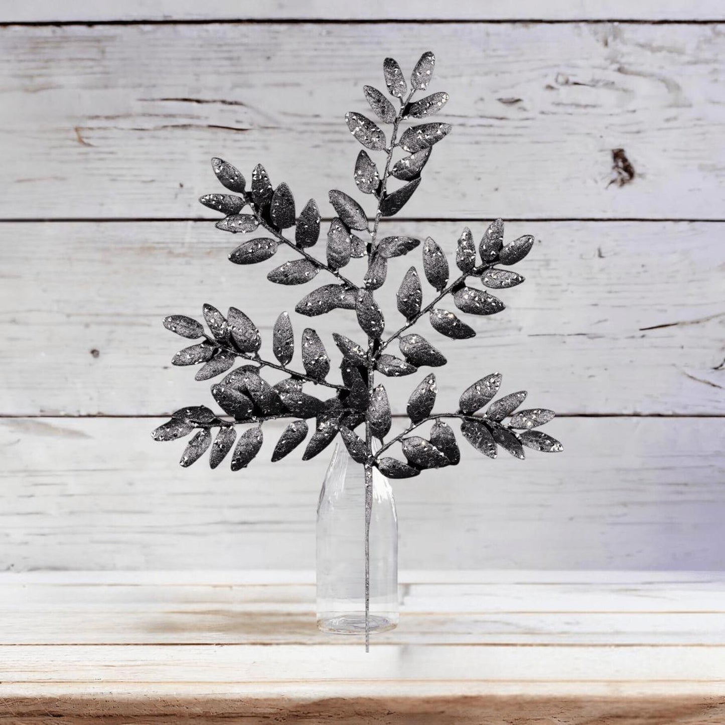 21" Glitter Honey Locust Spray: Smoke Blue