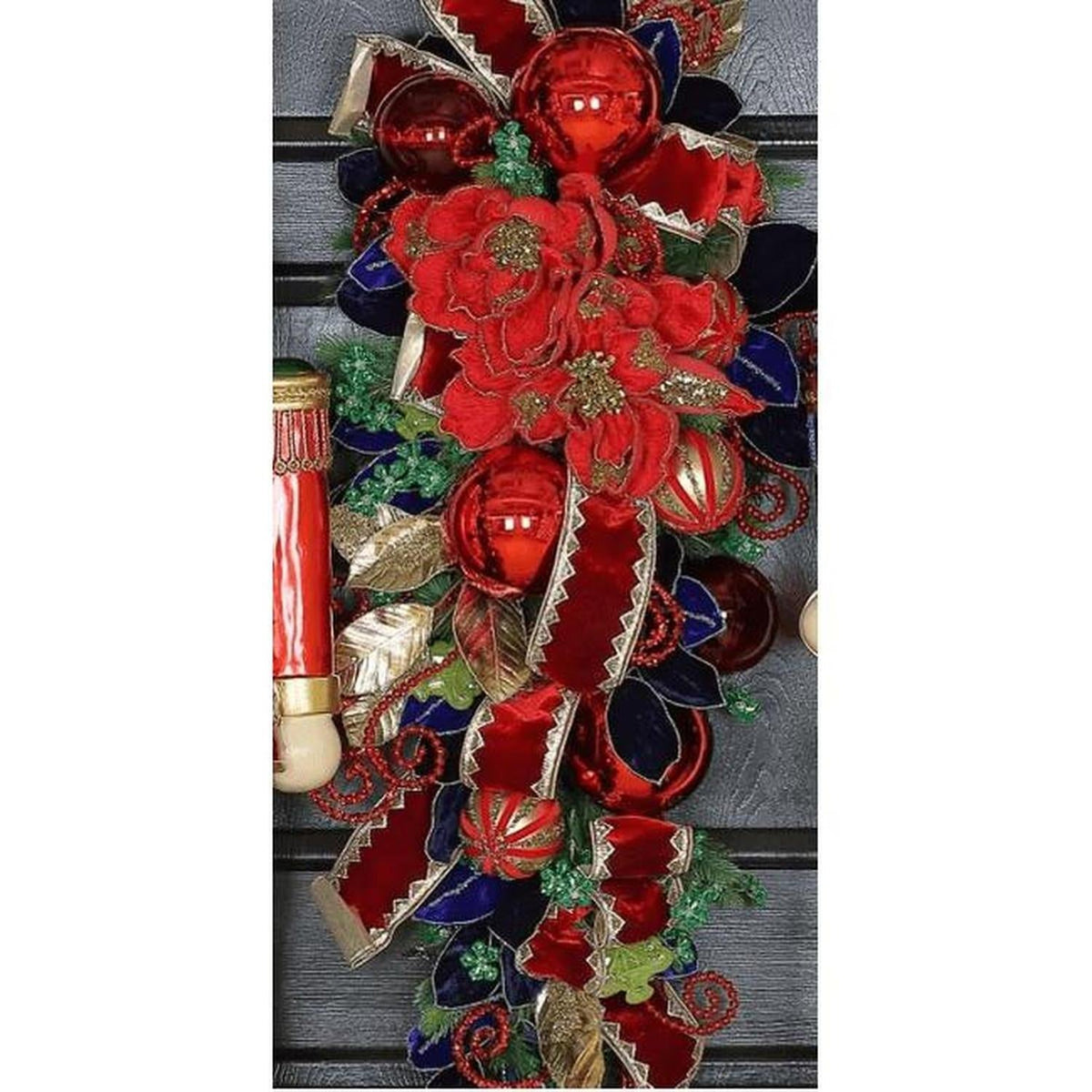 21" Magnolia Bloom Spray: Red