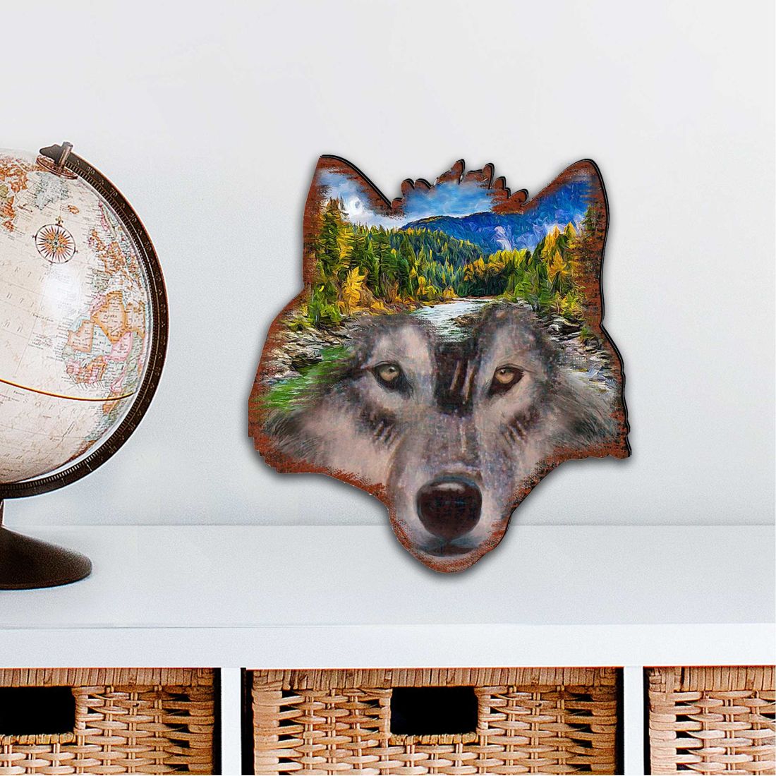Wolf Face Wildlife Outdoor Decor Large Ornament by G. DeBrekht - Wildlife Holiday Decor - 8198227-4M