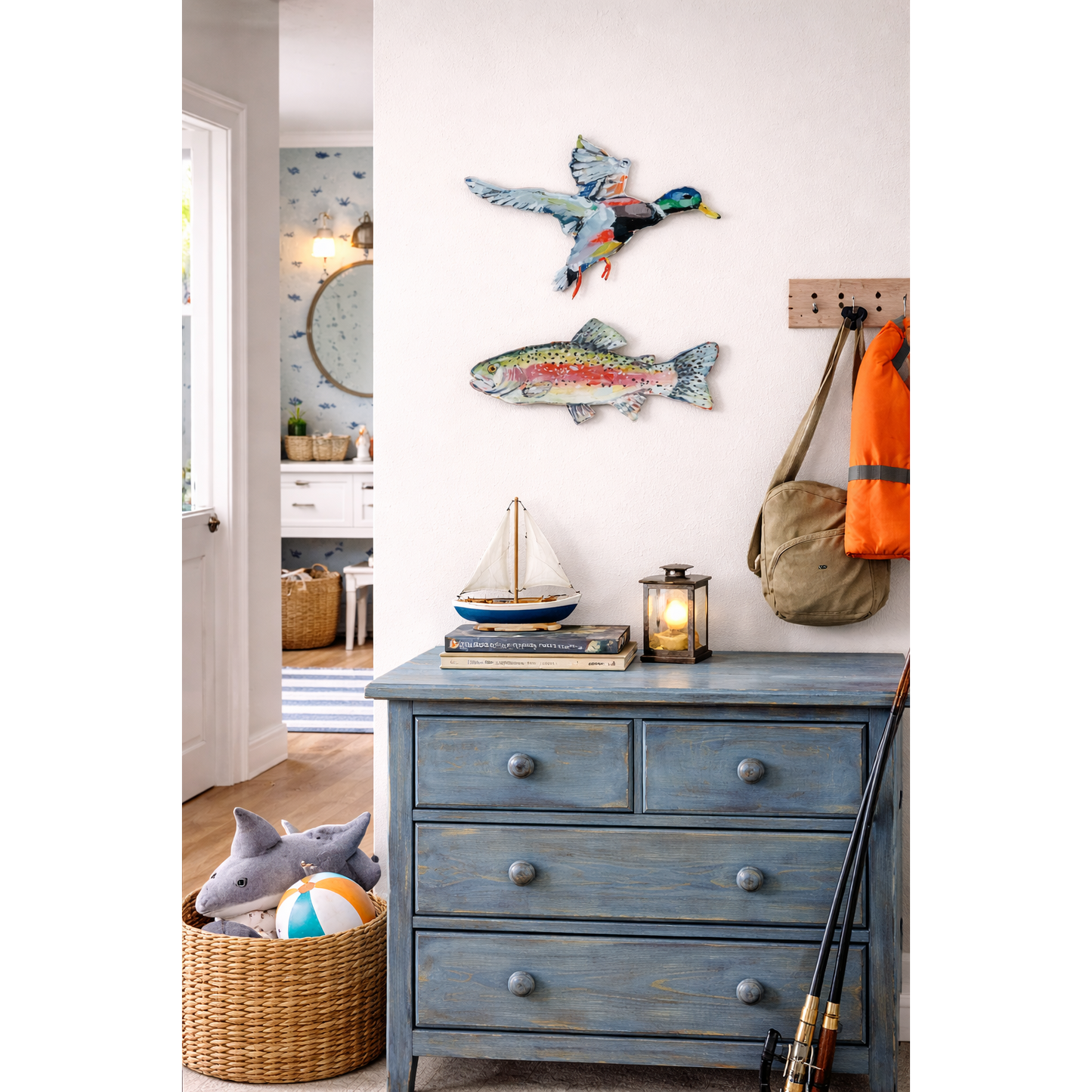 Chasing Rainbows Trout Fish Acrylic Wall Contour