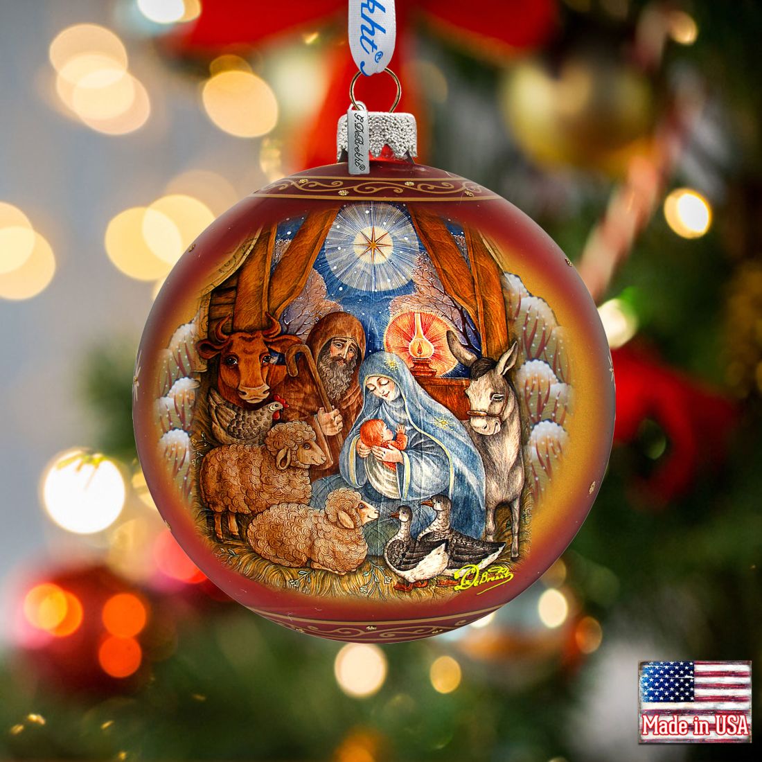 Nativity Glass Ornament Set of 3 by G. DeBrekht - Nativity Holiday Decor - 73749-S3