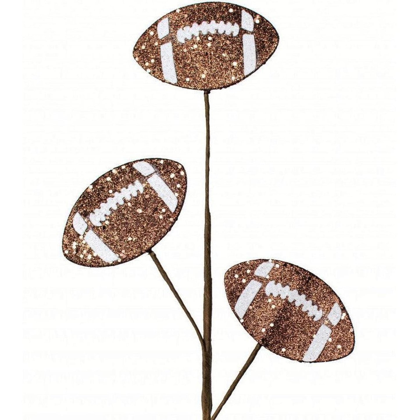 24" Glitter Football Floral Spray: Brown