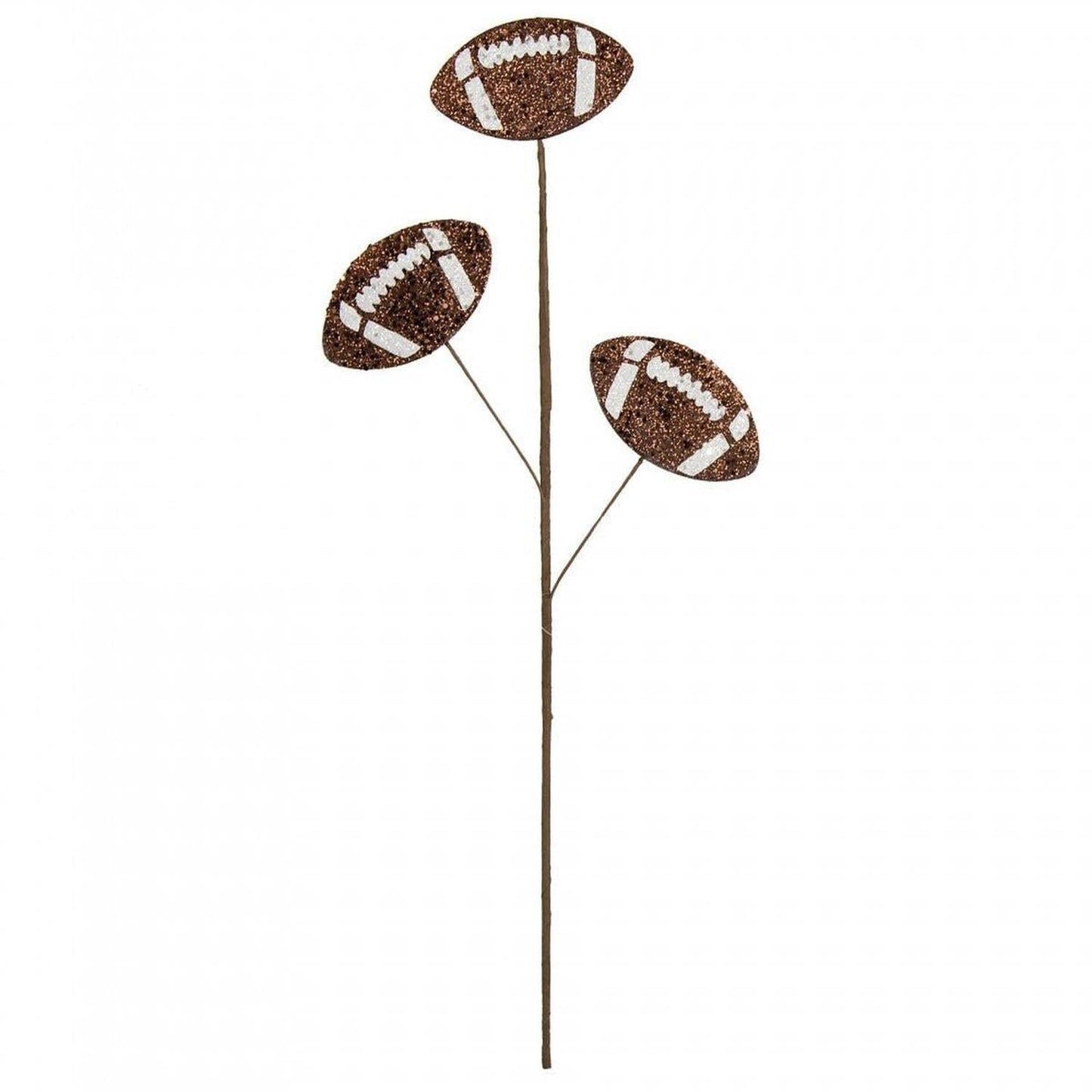 24" Glitter Football Floral Spray: Brown