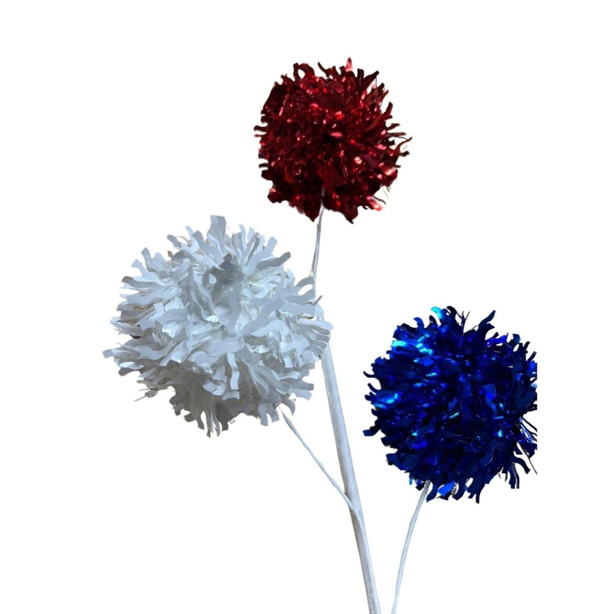 24" Patriotic Firework Tinsel Ball Spray