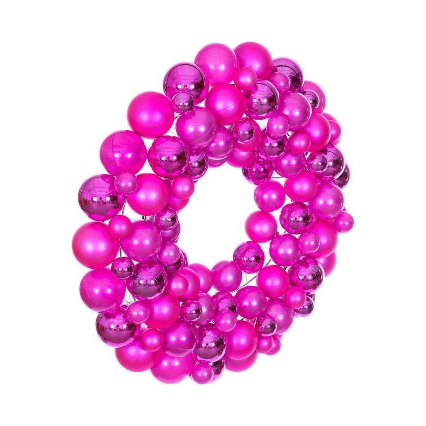 24" Hot Pink Ball Wreath