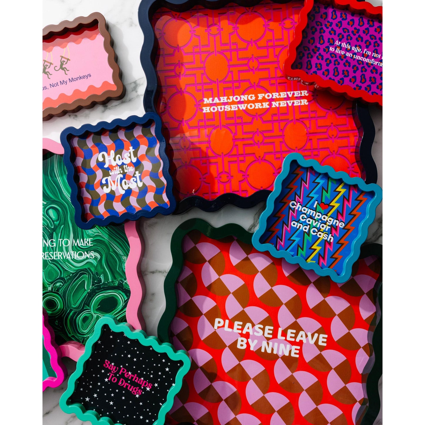 Mahjong Large Lacquer Tray