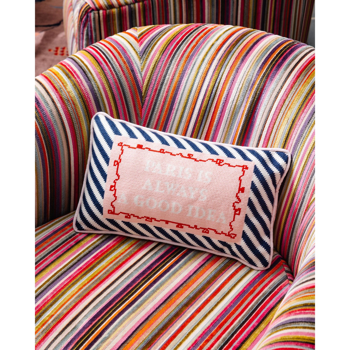 Paris Needlepoint Pillow