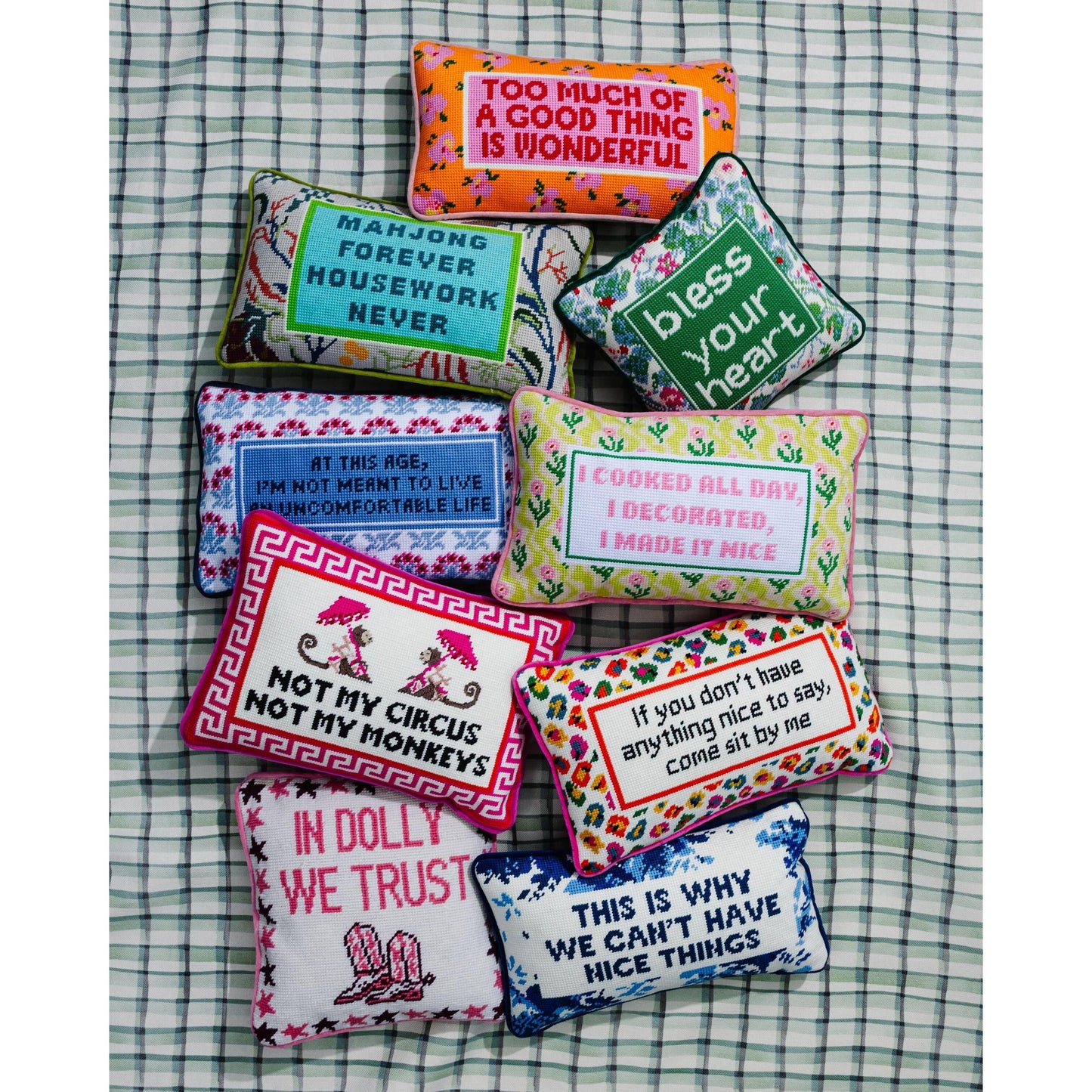 Not My Circus Needlepoint Pillow