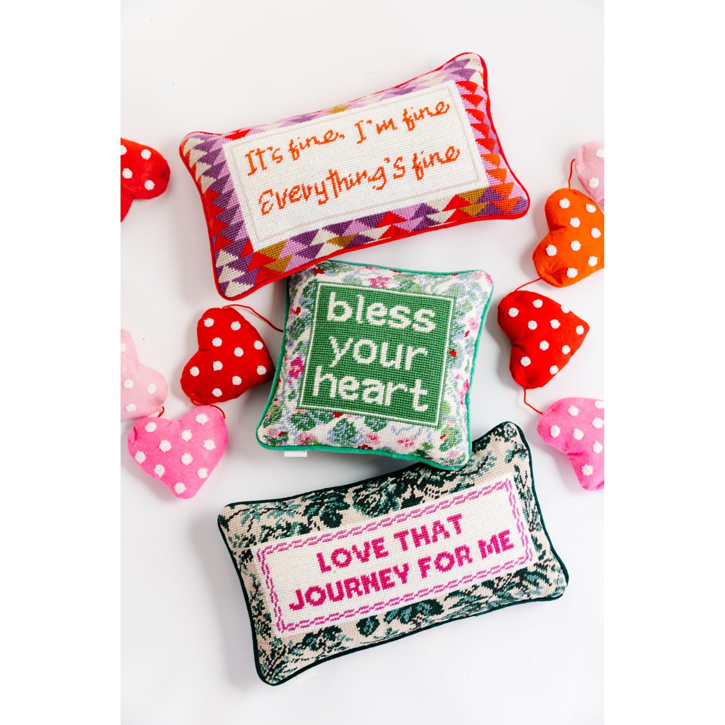 Bless Your Heart Needlepoint Pillow