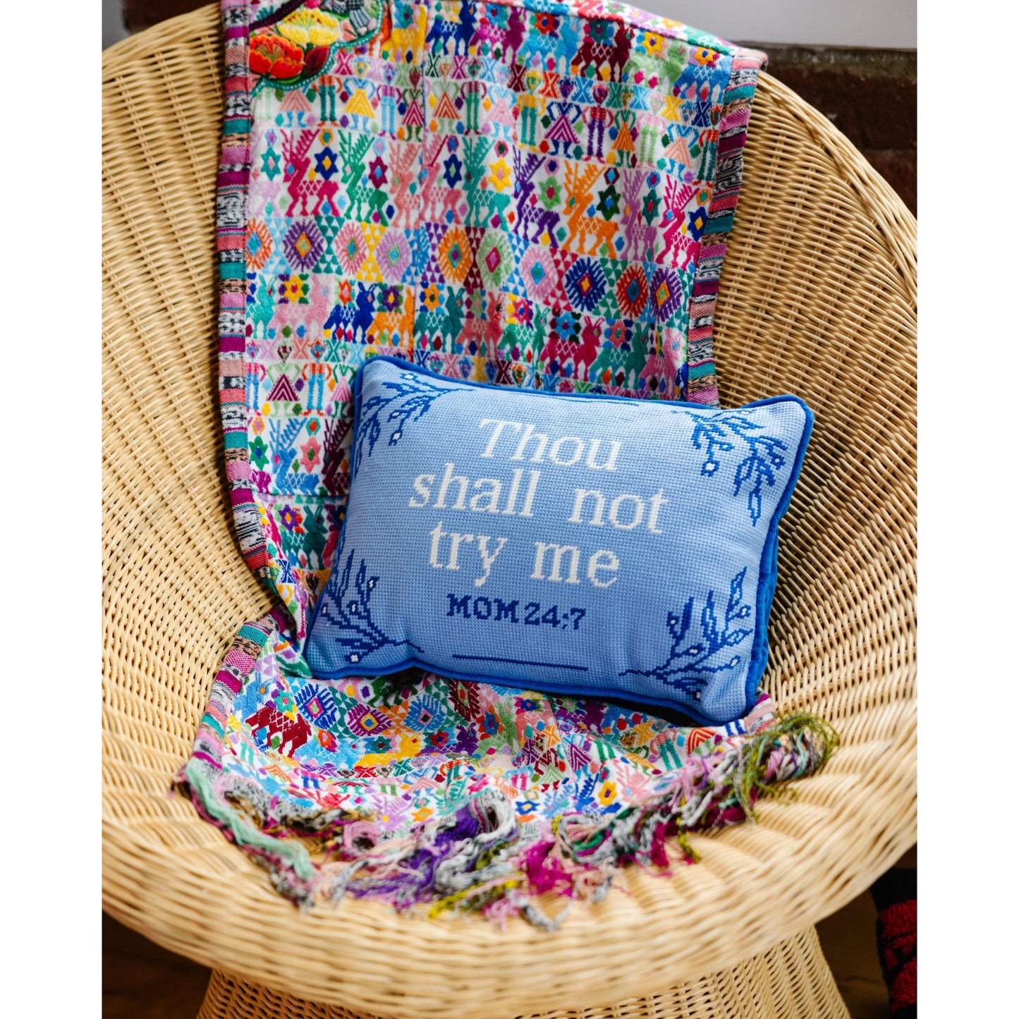 Try Me Needlepoint Pillow