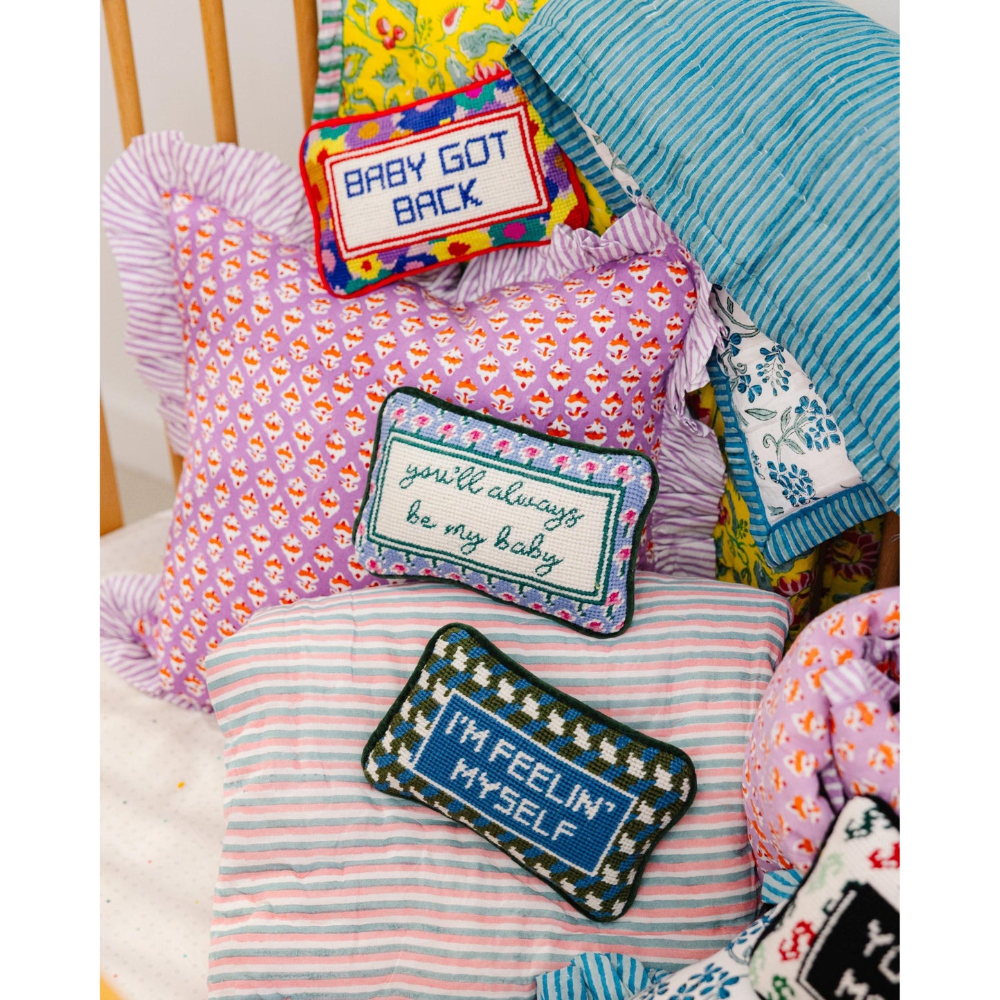 Be My Baby Mini Needlepoint Pillow
