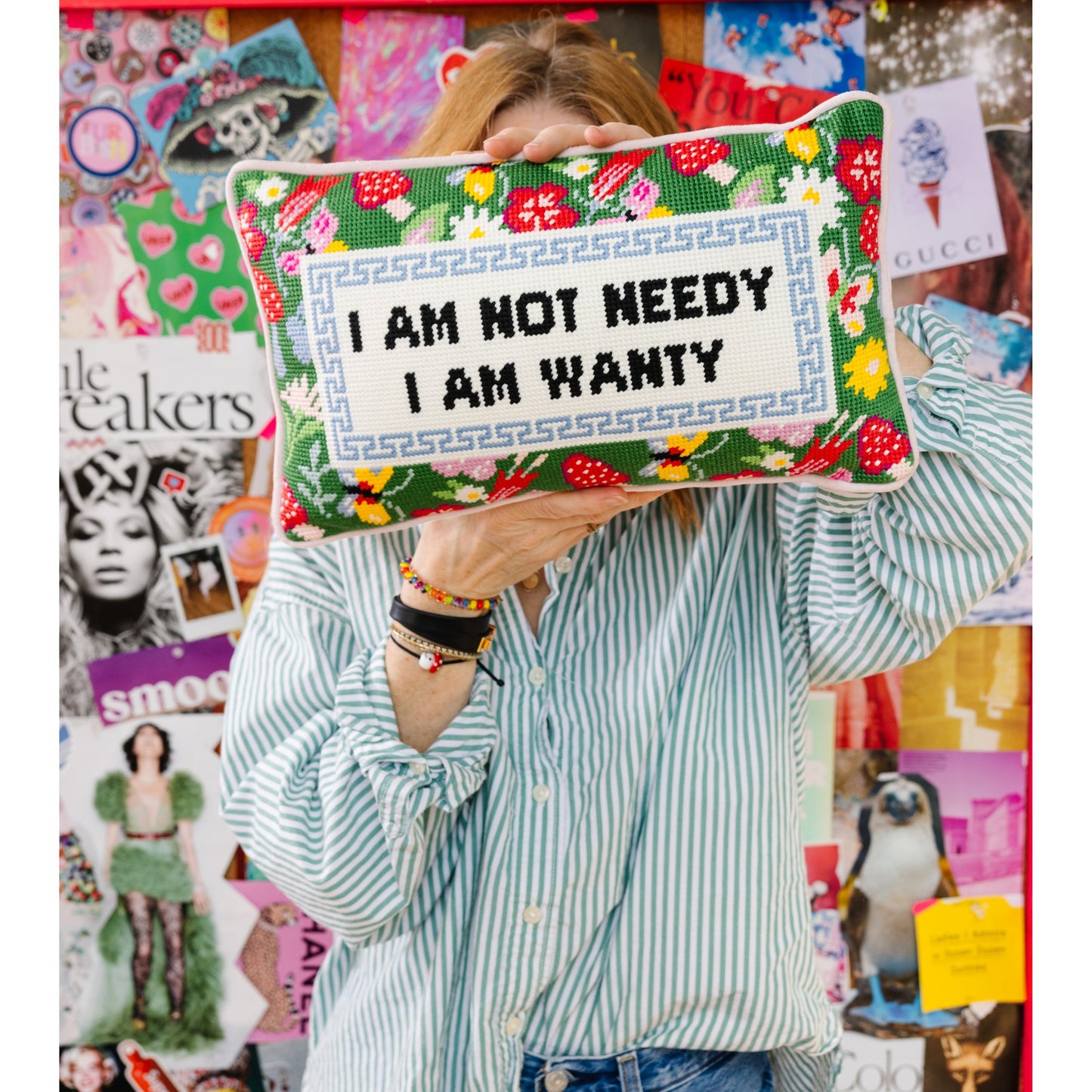 Not Needy Needlepoint Pillow