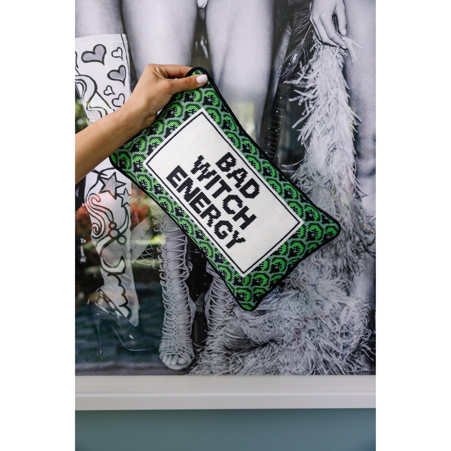 Bad Witch Energy Needlepoint Pillow