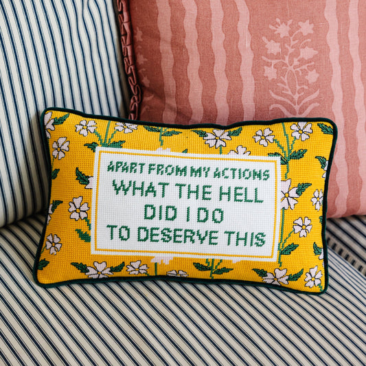 What the Hell Needlepoint Pillow