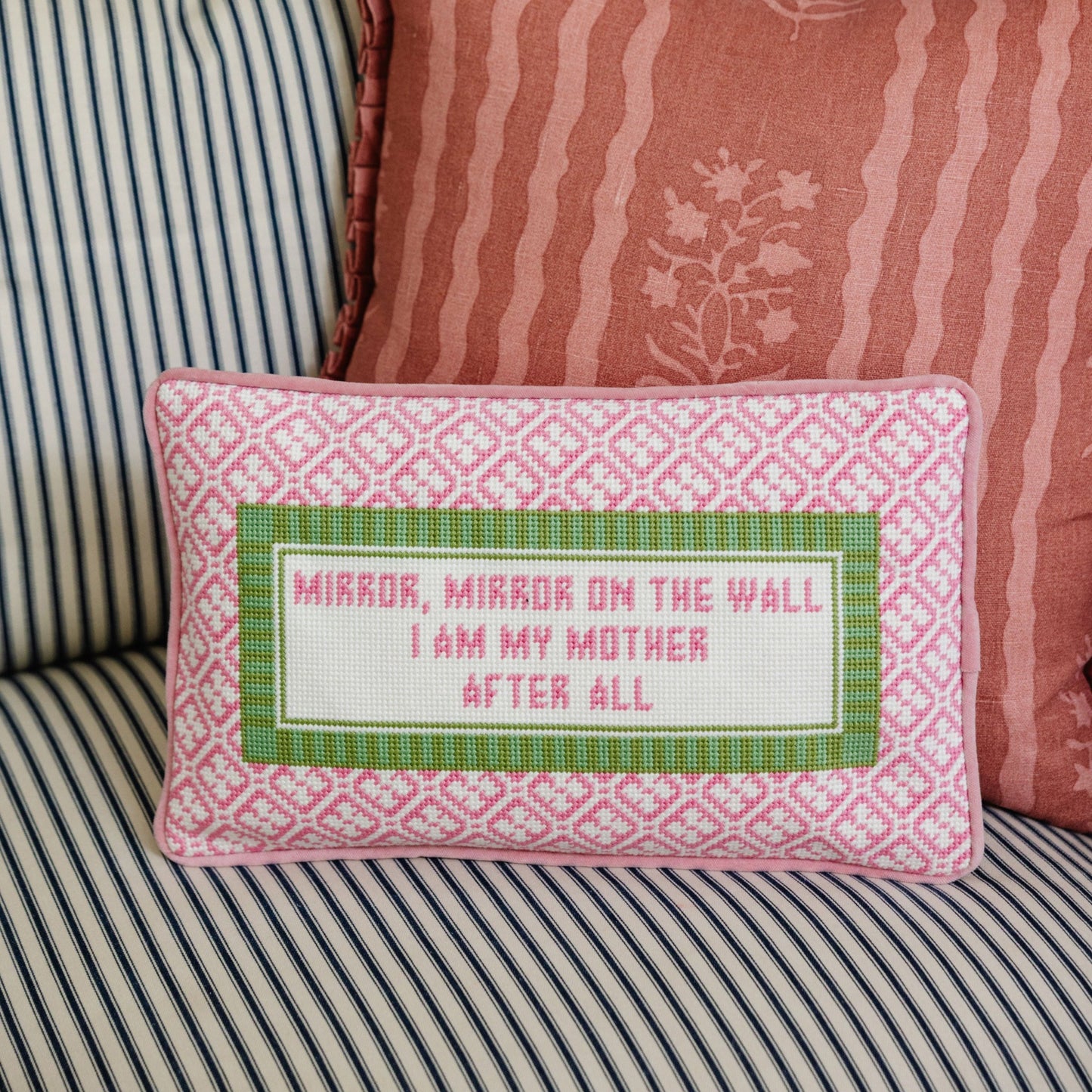 Mirror Mirror Needlepoint Pillow