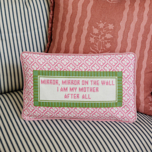 Mirror Mirror Needlepoint Pillow