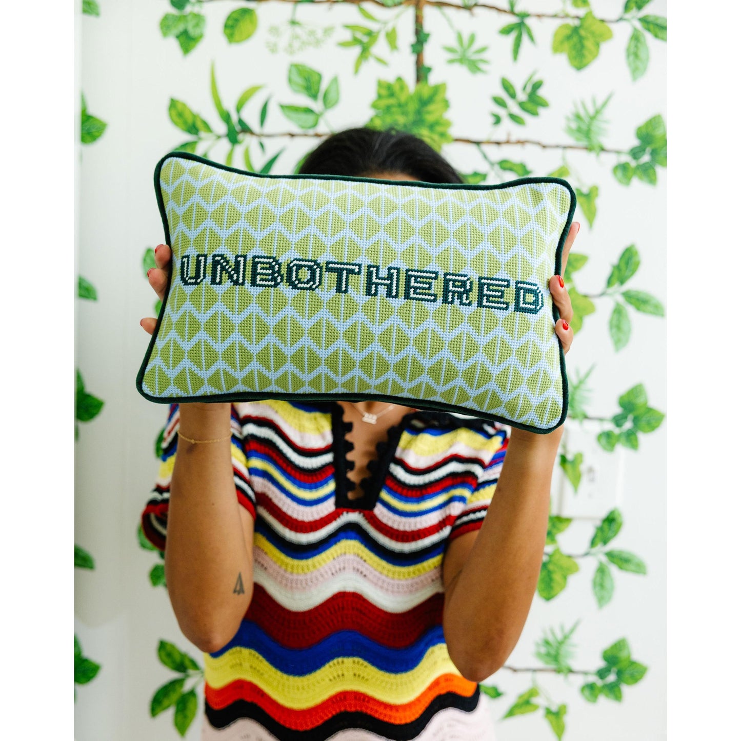 Unbothered Needlepoint Pillow