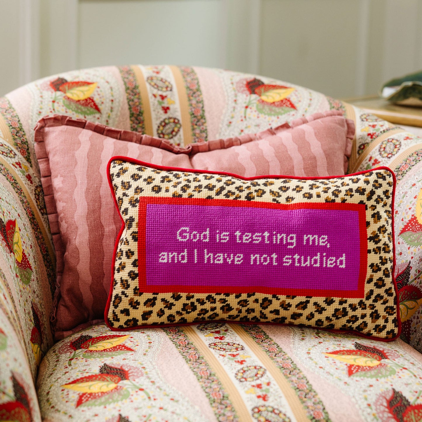 God Testing Me Needlepoint Pillow