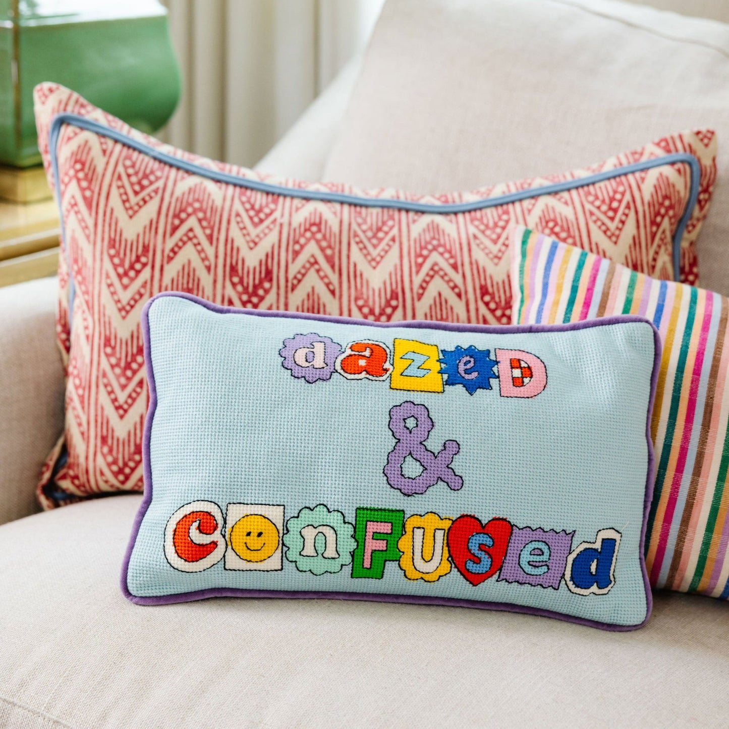 Dazed & Confused Needlepoint Pillow