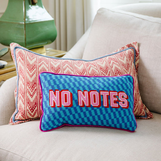No Notes Needlepoint Pillow