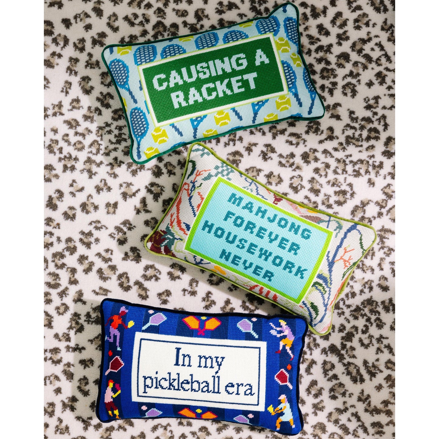 Pickleball Era Needlepoint Pillow