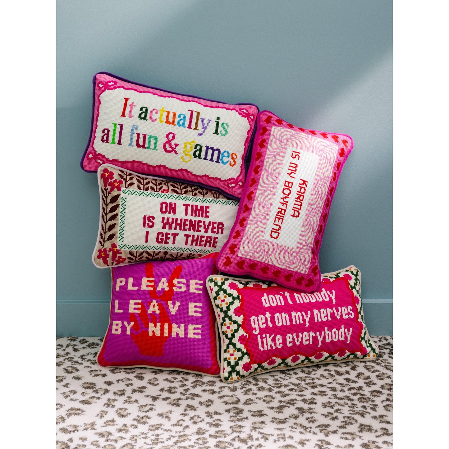 Fun And Games Needlepoint Pillow