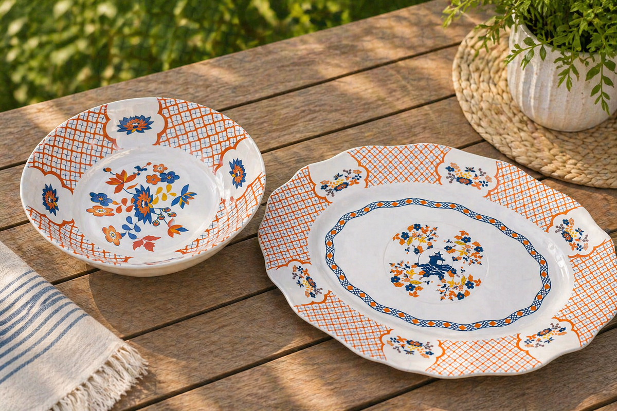 Blooming Sunset Pagoda Melamine Dinnerware Collection