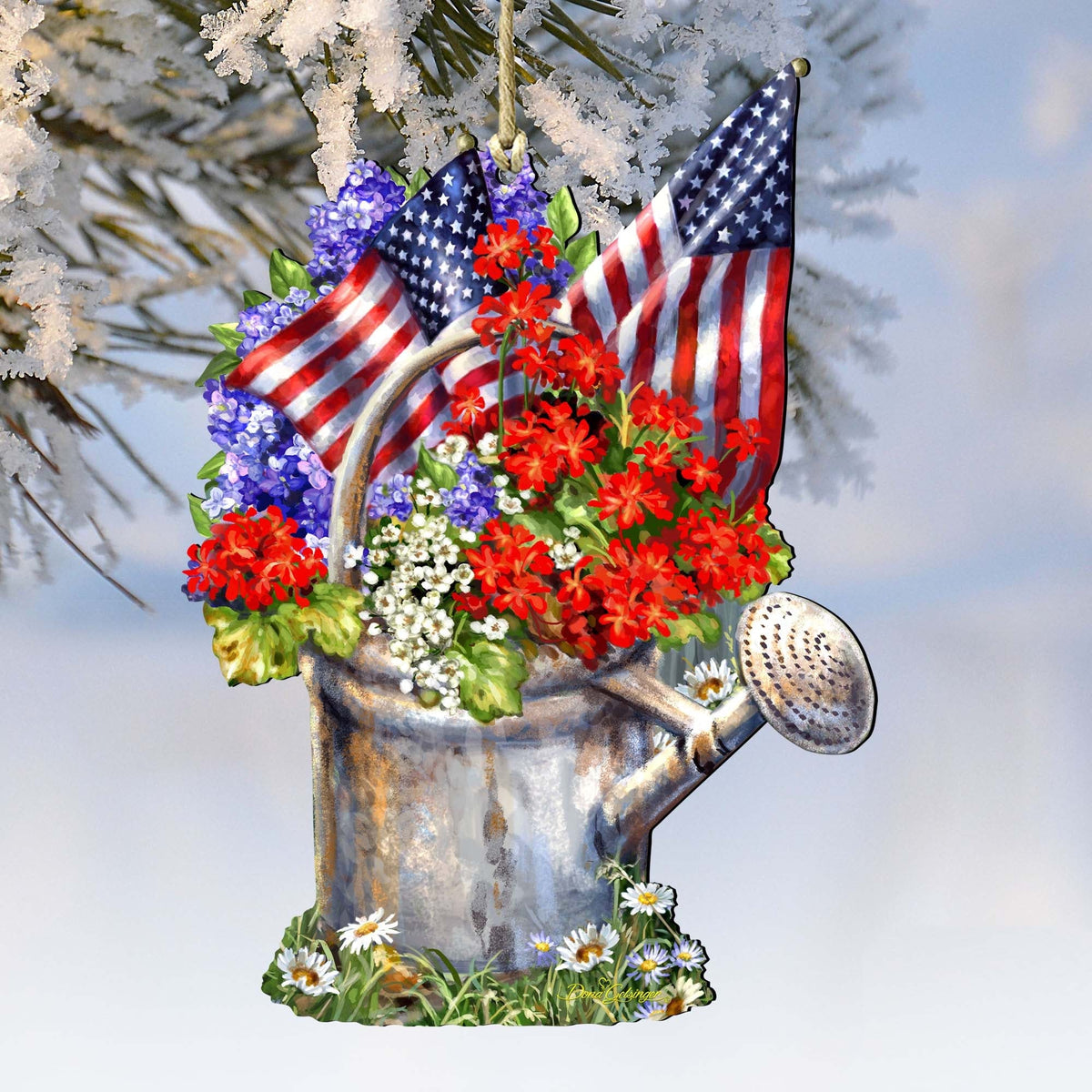Blooming American Freedom Ornament by D. Gelsinger - Designocracy - 8461040-1711