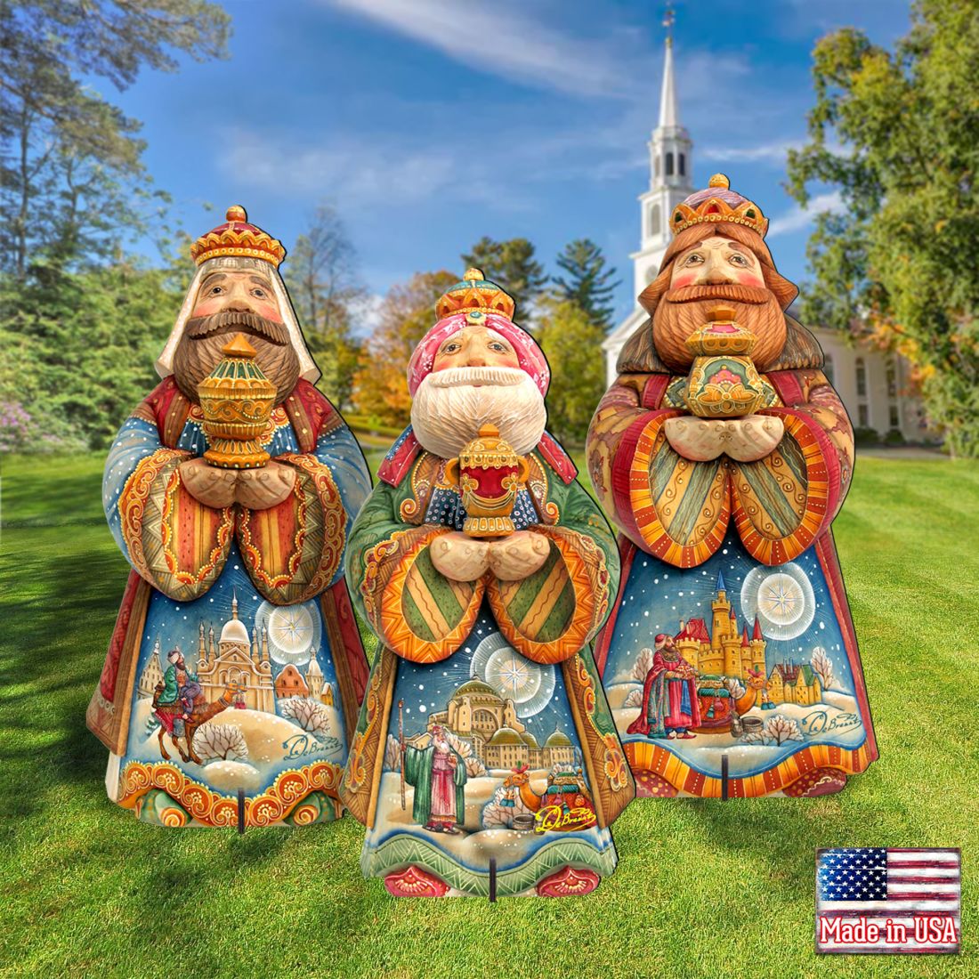 Three Kings Set Outdoor Nativity Set by G. DeBrekht - Nativity Holiday Decor - 8152653F-S3