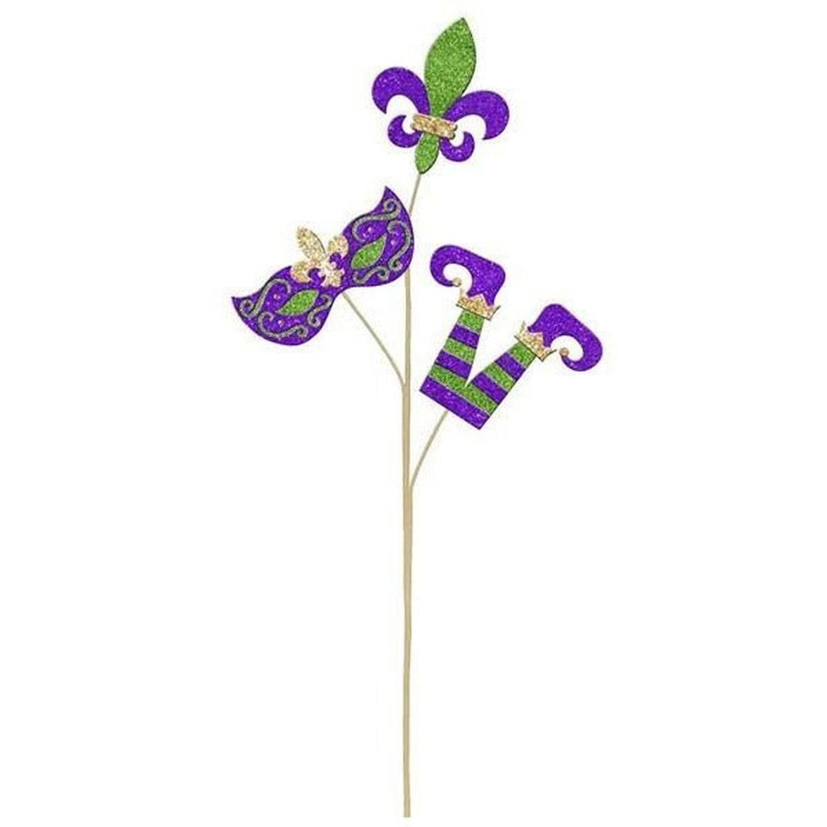 25" Glitter Eva Mardi Gras Spray