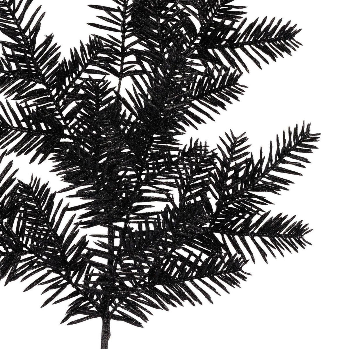 25" Glitter Hemlock Spray: Black