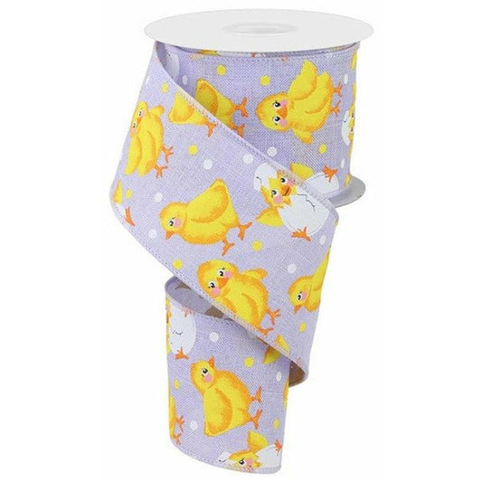 2.5" Baby Chicks on Royal Ribbon: Lavender (10 Yards)