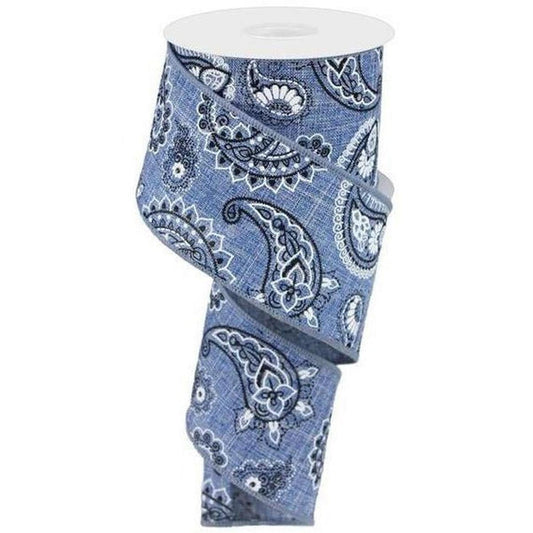 2.5" Bandana Ribbon: Denim Blue  (10 Yards)