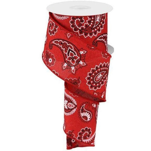 2.5" Bandana Ribbon: Red (10 Yards)