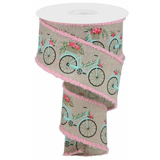 2.5" Bicycle Royal Drift Ribbon: Lt Natural (10 Yards)