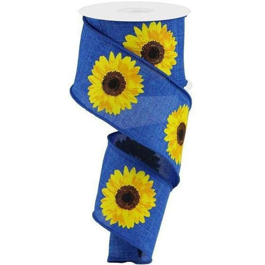 2.5" Bold Sunflower Ribbon: Navy Blue (10 Yards)