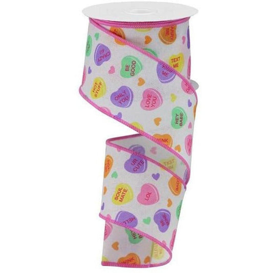 2.5" Conversation Hearts Ribbon: Royal Canvas (10 Yards)