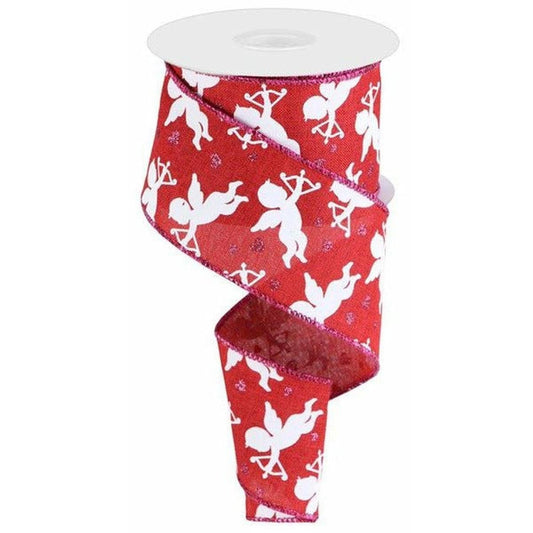 2.5" Cupid on Royal Ribbon: Dark Red (10 Yard)