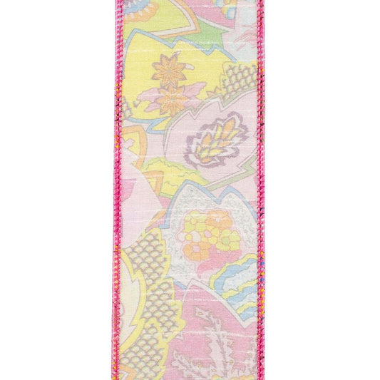 2.5" Fantasia Pink Print Ribbon: Pink (10 Yards)