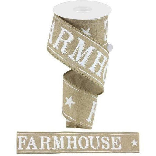 2.5" Farmhouse Royal Ribbon: Natural (10 Yards)