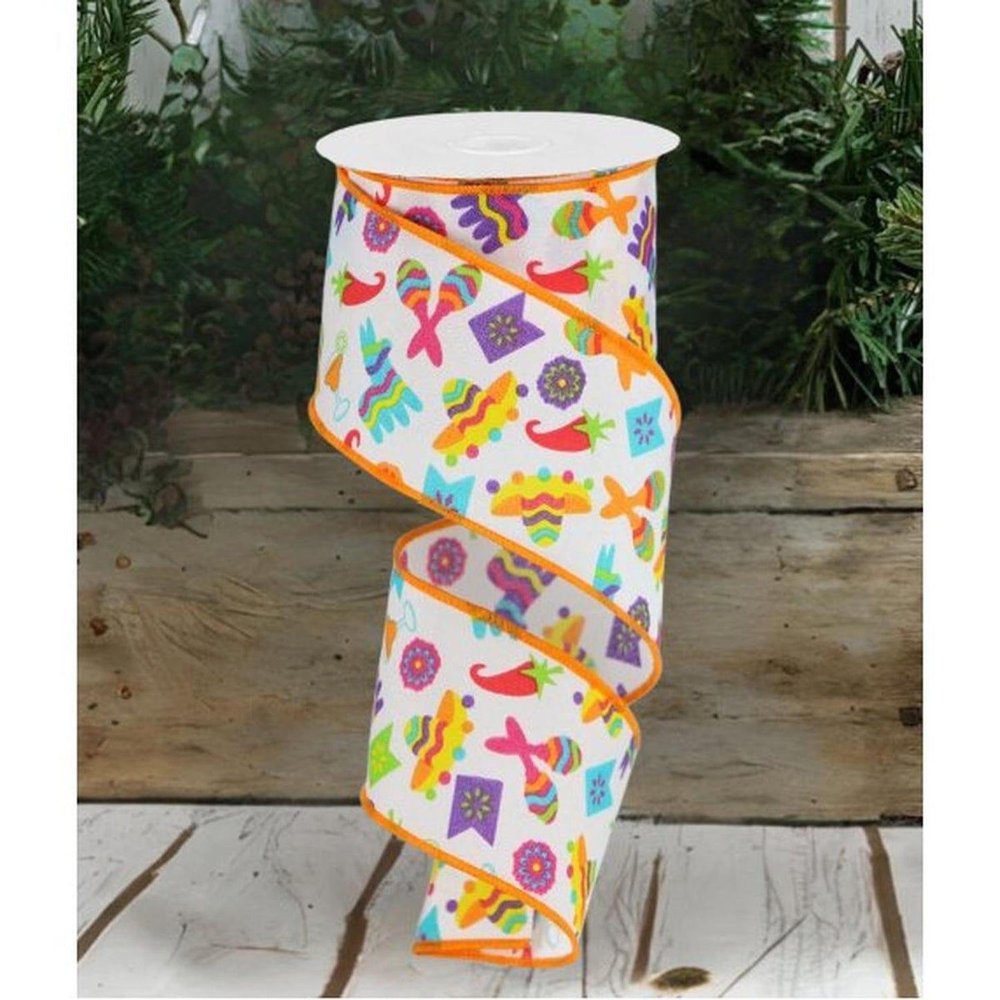 2.5" Fiesta Ribbon: White (10 Yards)