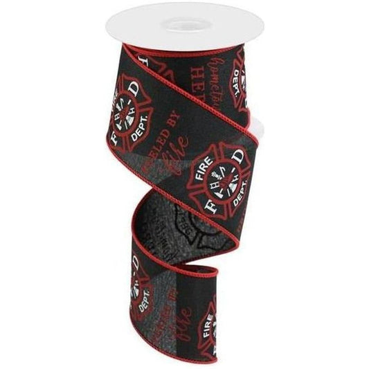 2.5" Firefighter Badge Ribbon: Black (10 Yards)