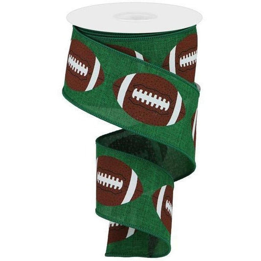 2.5" Football Ribbon: Emerald Green (10 Yards)