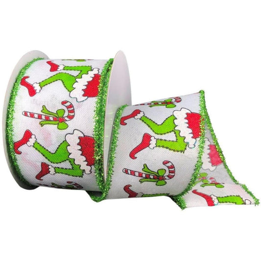 2.5" Green Monster Legs Ribbon: Lime Green (10 Yards)
